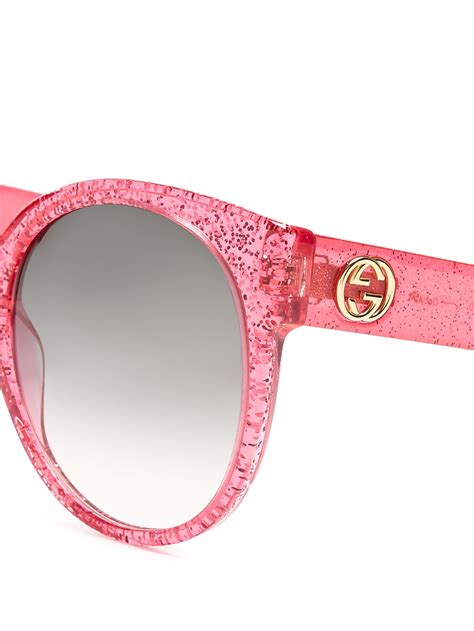 pink glasses gucci|Gucci pink glitter sunglasses.